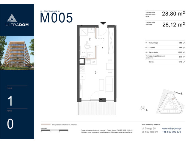 Mieszkanie w inwestycji Ultradom, symbol M005 » nportal.pl