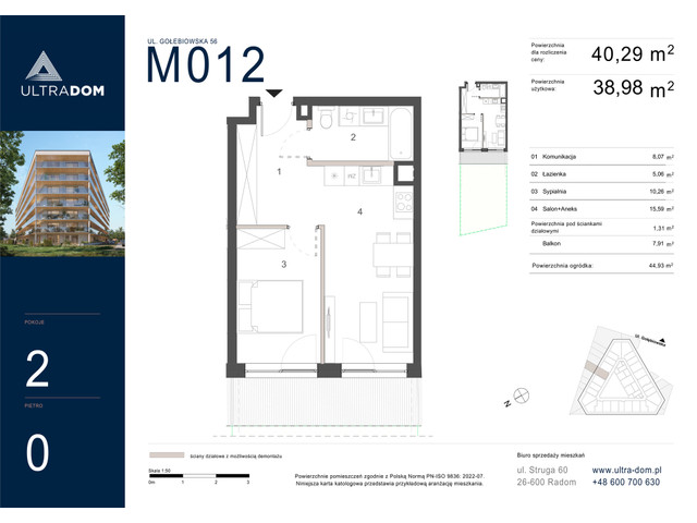 Mieszkanie w inwestycji Ultradom, symbol M012 » nportal.pl