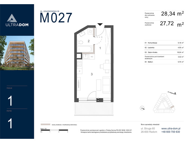 Mieszkanie w inwestycji Ultradom, symbol M027 » nportal.pl