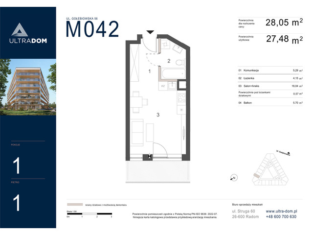 Mieszkanie w inwestycji Ultradom, symbol M042 » nportal.pl