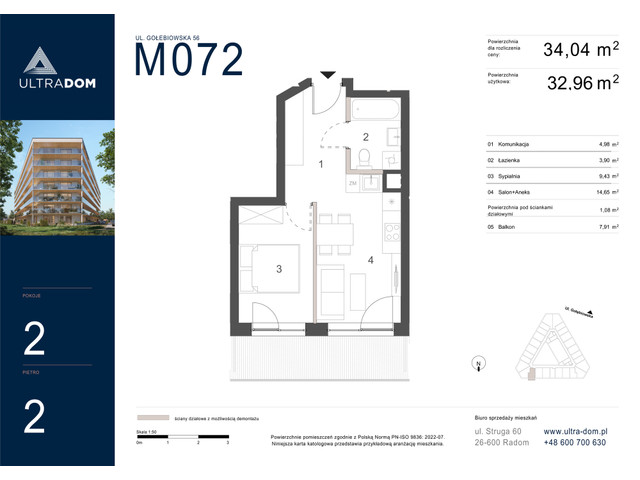 Mieszkanie w inwestycji Ultradom, symbol M072 » nportal.pl