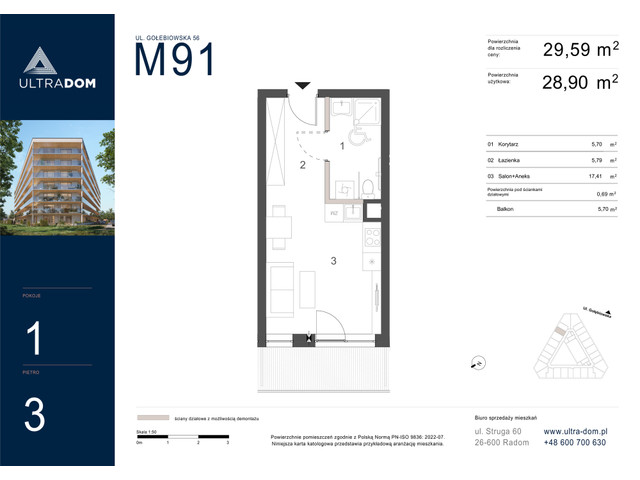 Mieszkanie w inwestycji Ultradom, symbol M091 » nportal.pl