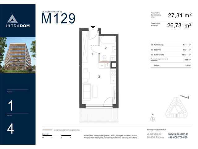 Mieszkanie w inwestycji Ultradom, symbol M129 » nportal.pl