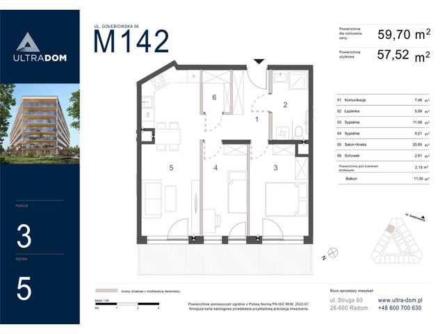 Mieszkanie w inwestycji Ultradom, symbol M142 » nportal.pl