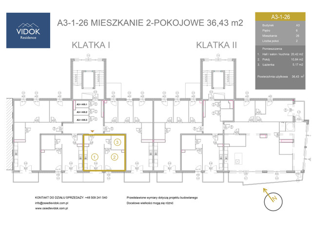 Mieszkanie w inwestycji VIDOK Residence ETAP II, symbol A3-1-26 » nportal.pl