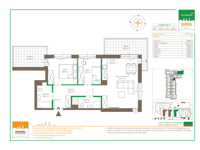 Mieszkanie w inwestycji Ostródzka 123 Etap II, symbol 123B/B-30 » nportal.pl