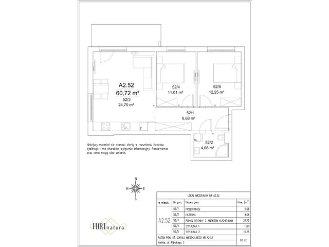Mieszkanie w inwestycji Fort Natura Etap II, symbol A2.52 » nportal.pl