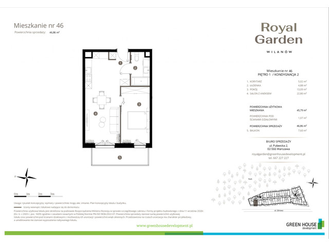 Mieszkanie w inwestycji Royal Garden Wilanów, symbol M.46 » nportal.pl