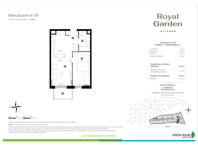 Mieszkanie w inwestycji Royal Garden Wilanów, symbol M.59 » nportal.pl