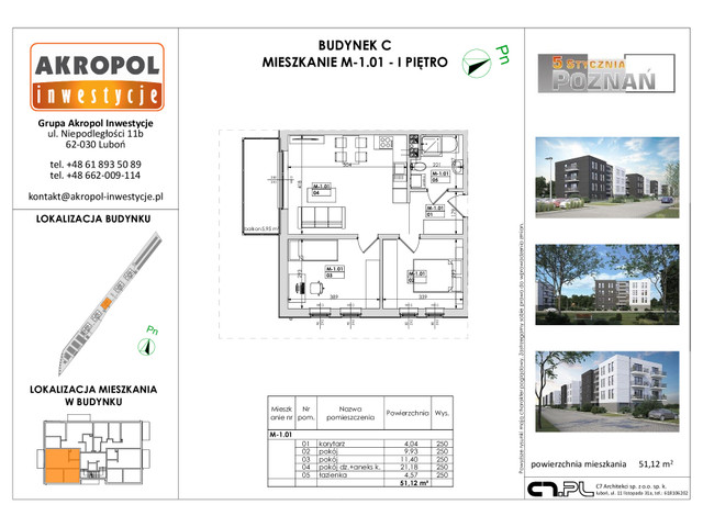 Mieszkanie w inwestycji Poznań ul. 5 Stycznia, symbol M-1.01.C » nportal.pl
