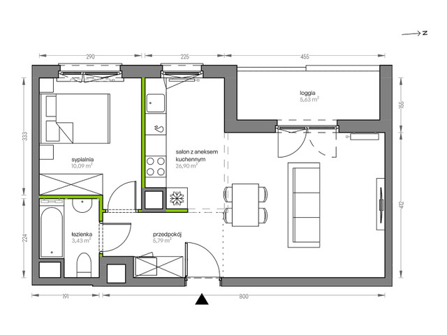 Mieszkanie w inwestycji City Vibe, symbol F.021 » nportal.pl