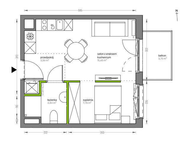 Mieszkanie w inwestycji City Vibe, symbol F.088 » nportal.pl