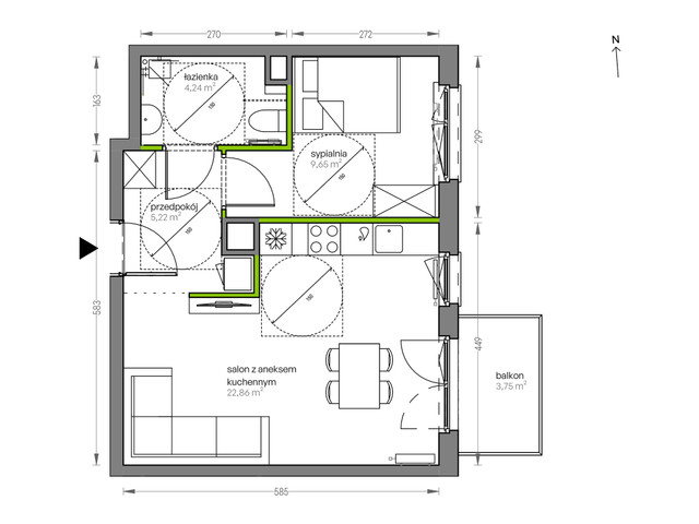 Mieszkanie w inwestycji City Vibe, symbol F.091 » nportal.pl