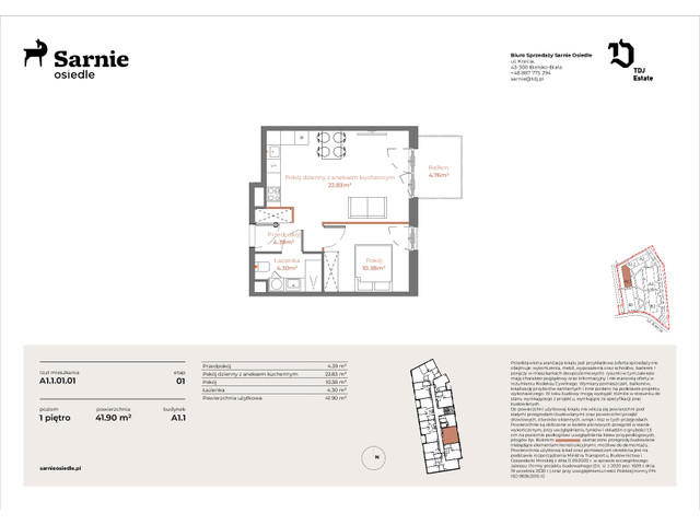 Mieszkanie w inwestycji Sarnie Osiedle, symbol SO-A1.1.LM-01.01 » nportal.pl