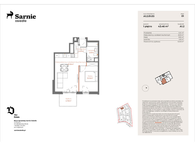 Mieszkanie w inwestycji Sarnie Osiedle, symbol SO-A1.2.LM-01.03 » nportal.pl