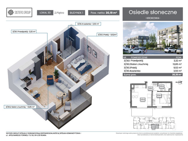Mieszkanie w inwestycji Osiedle Słoneczne, symbol B1.30 » nportal.pl