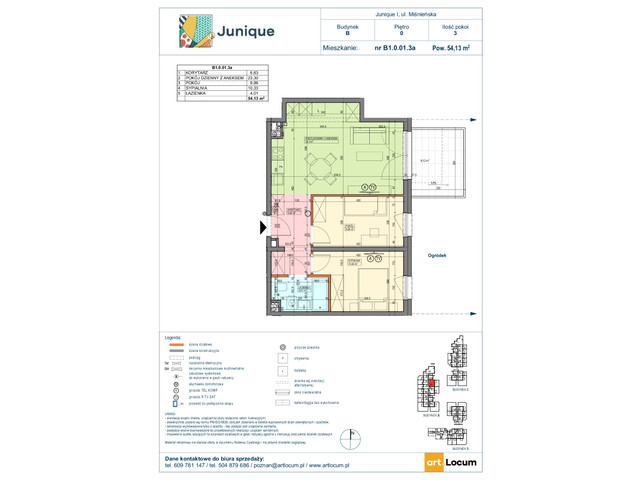 Mieszkanie w inwestycji JUNIQUE I.II, symbol B1.0.01.3a » nportal.pl