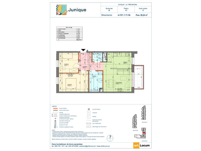 Mieszkanie w inwestycji JUNIQUE I.II, symbol D1.1.11.3K » nportal.pl