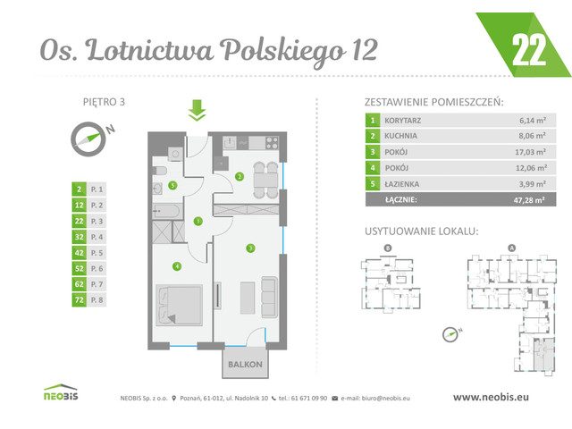 Mieszkanie w inwestycji OS. LOTNICTWA POLSKIEGO 12, symbol 22 » nportal.pl