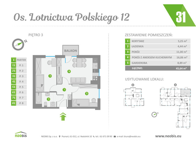 Mieszkanie w inwestycji OS. LOTNICTWA POLSKIEGO 12, symbol 31 » nportal.pl