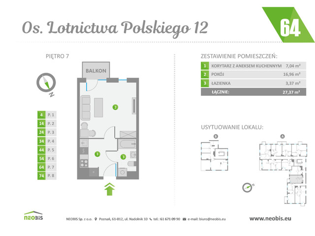 Mieszkanie w inwestycji OS. LOTNICTWA POLSKIEGO 12, symbol 64 » nportal.pl