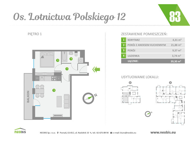 Mieszkanie w inwestycji OS. LOTNICTWA POLSKIEGO 12, symbol 83 » nportal.pl