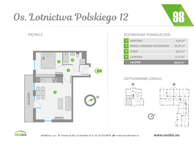 Mieszkanie w inwestycji OS. LOTNICTWA POLSKIEGO 12, symbol 98 » nportal.pl