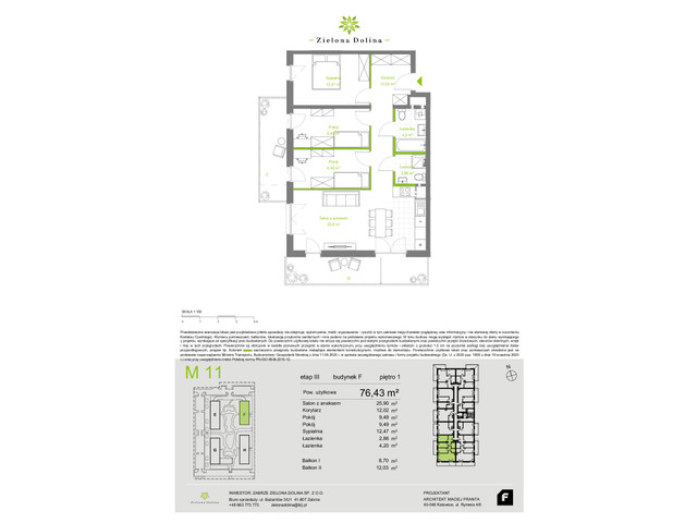 Mieszkanie w inwestycji Zielona Dolina, symbol OZ-F-M11 » nportal.pl