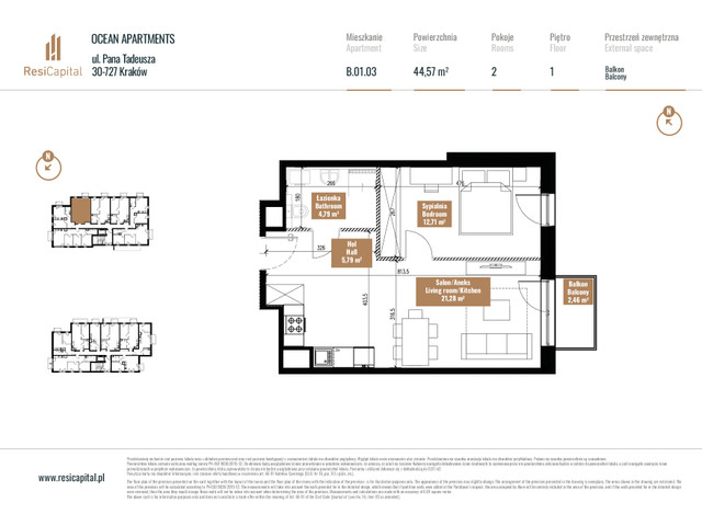 Mieszkanie w inwestycji OCEAN APARTMENTS, symbol B.01.03 » nportal.pl