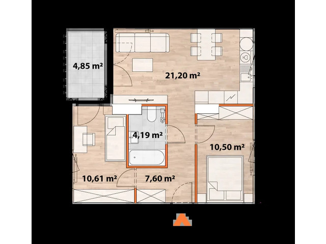 Mieszkanie w inwestycji Apartamenty Portowa, symbol 43/POR-A.07.04 » nportal.pl