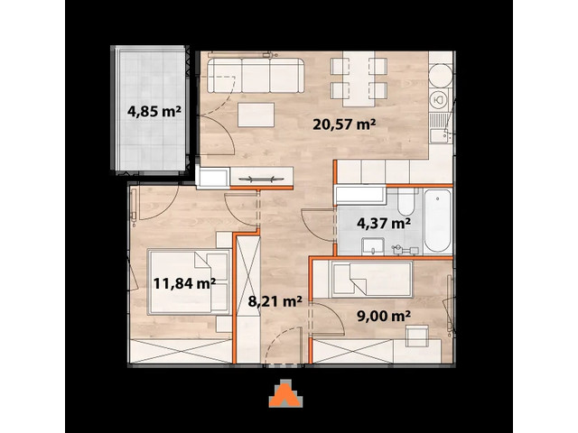 Mieszkanie w inwestycji Apartamenty Portowa, symbol 43/POR-C.01.01 » nportal.pl