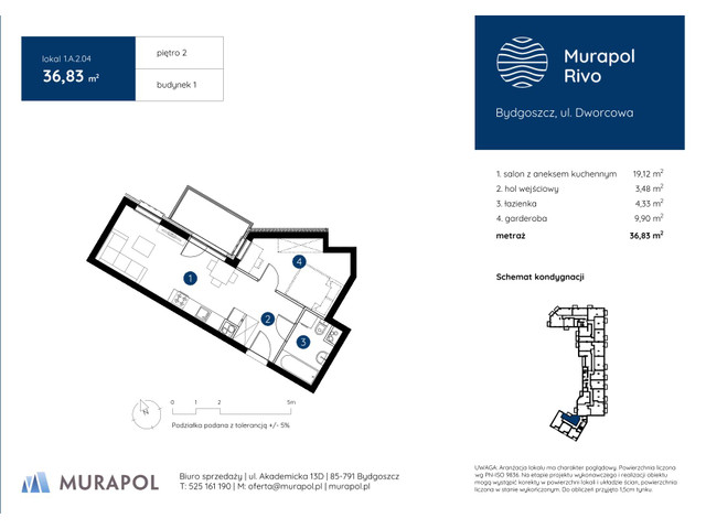 Mieszkanie w inwestycji Murapol Rivo, symbol 1.A.2.04 » nportal.pl