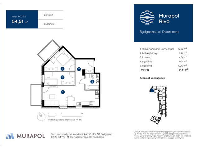 Mieszkanie w inwestycji Murapol Rivo, symbol 1.C.2.02 » nportal.pl