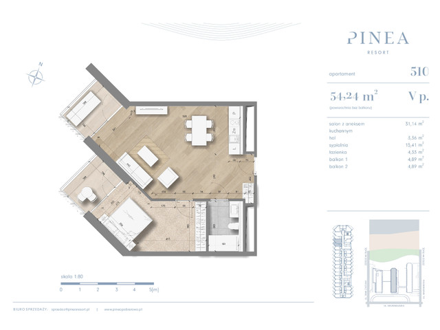 Mieszkanie w inwestycji PINEA Apartments | Apartamenty tuż pr..., budynek Rezerwacja. Pinea / apartament przy plaży, symbol 510 » nportal.pl