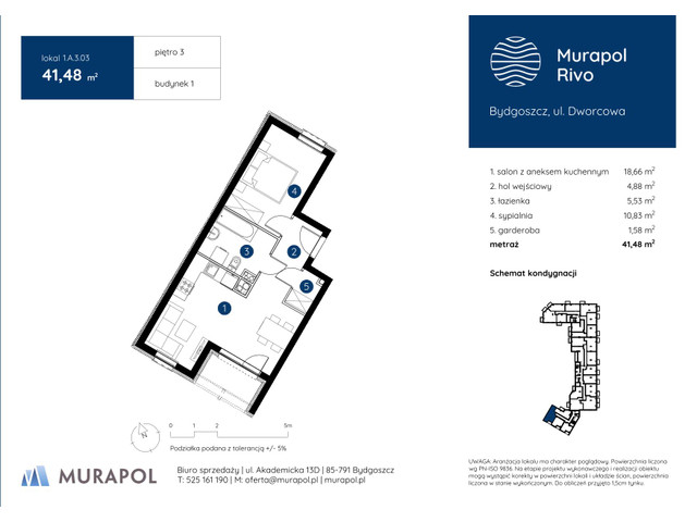 Mieszkanie w inwestycji Murapol Rivo, symbol 1.A.3.03 » nportal.pl