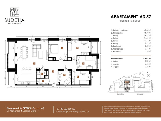 Mieszkanie w inwestycji APARTAMENTY SUDETIA, budynek Rezerwacja, symbol A3.57 » nportal.pl