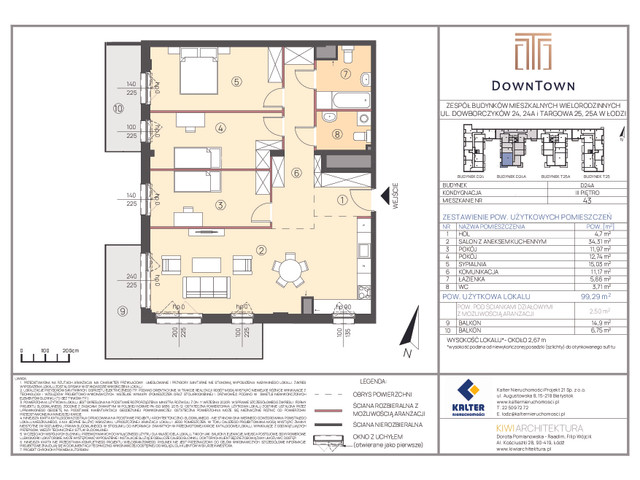 Mieszkanie w inwestycji DownTown, symbol D24A_43 » nportal.pl