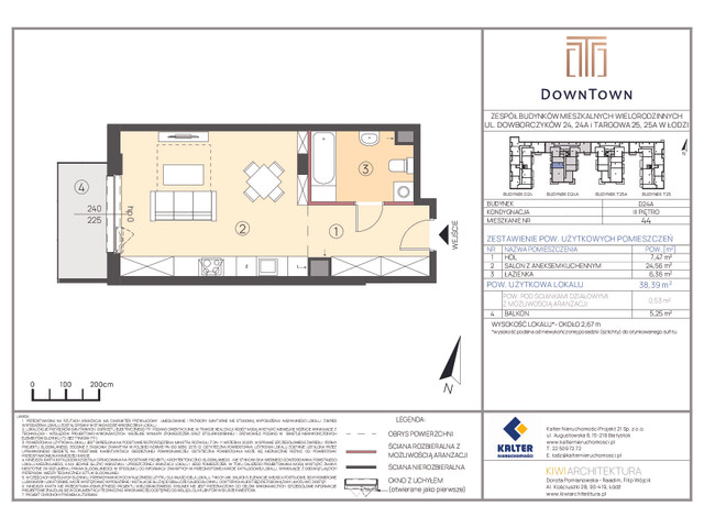 Mieszkanie w inwestycji DownTown, symbol D24A_44 » nportal.pl