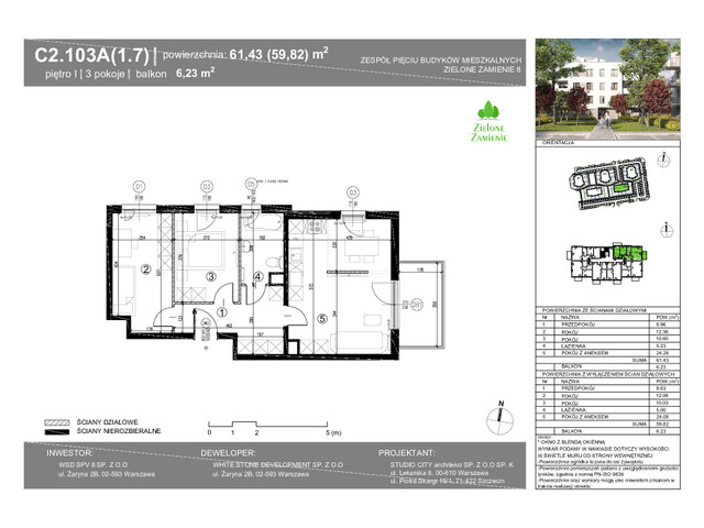 Mieszkanie w inwestycji Zielone Zamienie Etap VIII, symbol C2_103 » nportal.pl