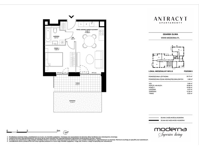 Mieszkanie w inwestycji Antracyt Apartamenty, symbol 0.5 » nportal.pl