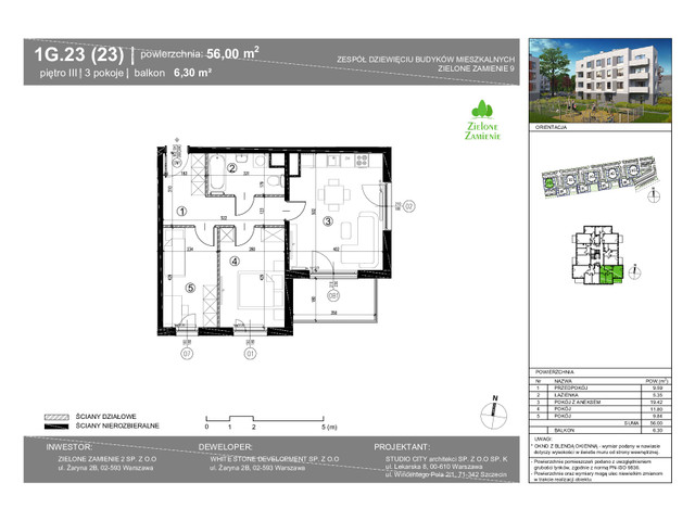 Mieszkanie w inwestycji Zielone Zamienie Etap IX, symbol 1G.23 » nportal.pl