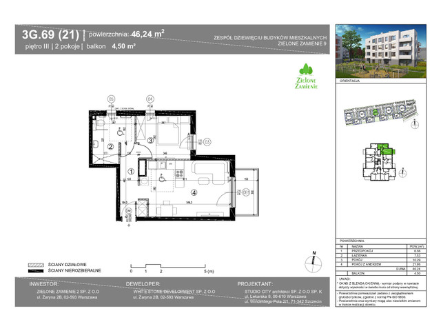 Mieszkanie w inwestycji Zielone Zamienie Etap IX, symbol 3G.21 » nportal.pl
