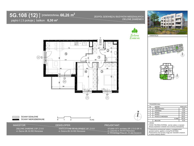 Mieszkanie w inwestycji Zielone Zamienie Etap IX, symbol 5G.12 » nportal.pl