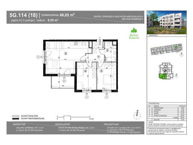 Mieszkanie w inwestycji Zielone Zamienie Etap IX, symbol 5G.18 » nportal.pl
