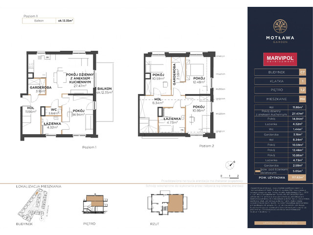 Mieszkanie w inwestycji MOTŁAWA GARDEN, symbol C7.M4 » nportal.pl