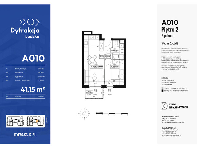 Mieszkanie w inwestycji Dyfrakcja Łódzka, symbol A010 » nportal.pl