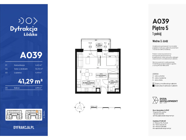Mieszkanie w inwestycji Dyfrakcja Łódzka, symbol A039 » nportal.pl