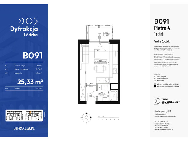 Mieszkanie w inwestycji Dyfrakcja Łódzka, symbol B091 » nportal.pl