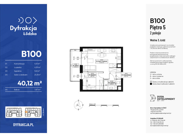 Mieszkanie w inwestycji Dyfrakcja Łódzka, symbol B100 » nportal.pl