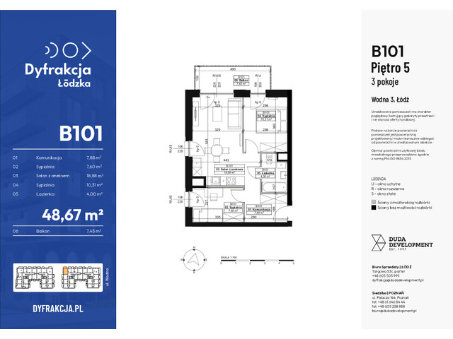 Mieszkanie w inwestycji Dyfrakcja Łódzka, symbol B101 » nportal.pl